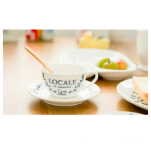 KC-00056 Haonai Elegante juego de café de cerámica, taza de cerámica con platillo